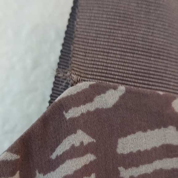 Ann Taylor Loft Petite Sleeveless  Fit Flare Dress Brown and Biege Abstract - Picture 7 of 11